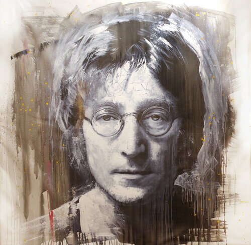 Untitled (Study of a John Lennon Photographed by Iain Macmillan) by Michael Andrew Law Cheuk Yui, Painting for Sale on Singulart