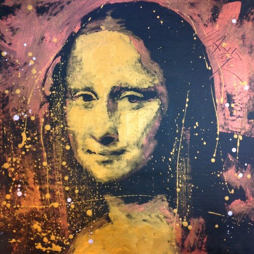 Mona Lisa Portrait Study in Gold, Copper and Silver by Michael Andrew Law Cheuk Yui, Painting for Sale on Singulart
