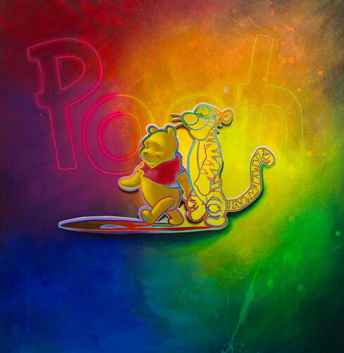 Untitled ( The Last Legal Winnie the Pooh in the east ) by Michael Andrew Law Cheuk Yui, Painting for Sale on Singulart