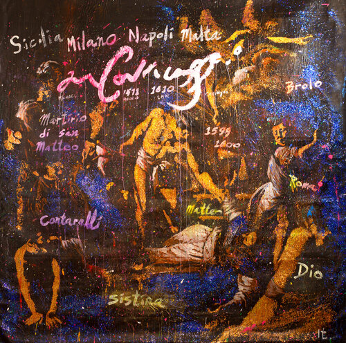 Untitled Art History Painting ( Caravaggio's Martirio di san Matteo ) by Michael Andrew Law Cheuk Yui, Painting for Sale on Singulart