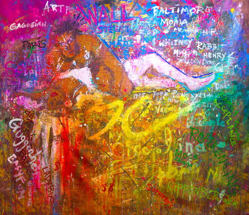 Untitled Art History Painting ( Jeff Koons Made in Heaven ) de Michael Andrew Law Cheuk Yui, Pintura a la venta en Singulart