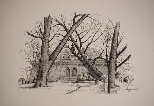 Vue depuis l'Ile de la Cité, Gravure originale signée de Henri Verge-Sarrat, Impresión a la venta en Singulart