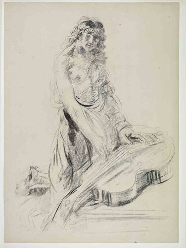 The Cellist by Henry de-Groux, Work on Paper for Sale on Singulart