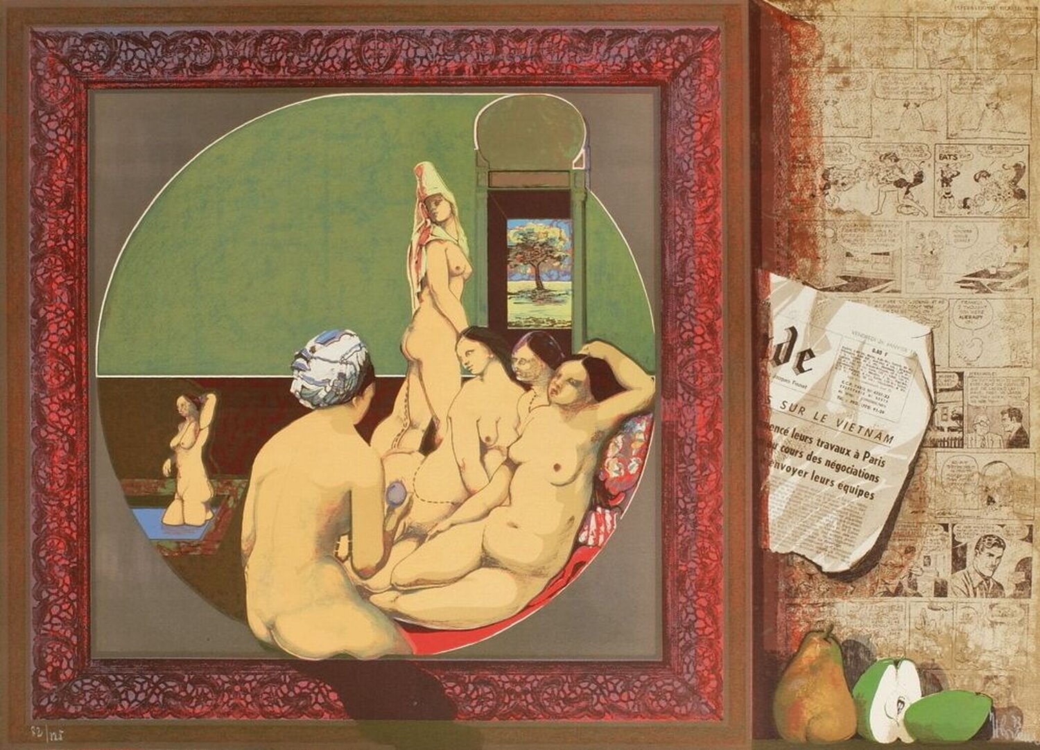 Le bain Turc d'après Ingres I Herman Braun-Vega Druck zu verkaufen