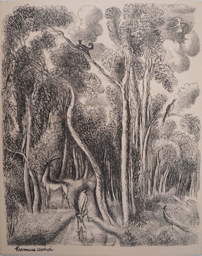 Animaux en paix dans la forêt by Hermine David, Print for Sale on Singulart
