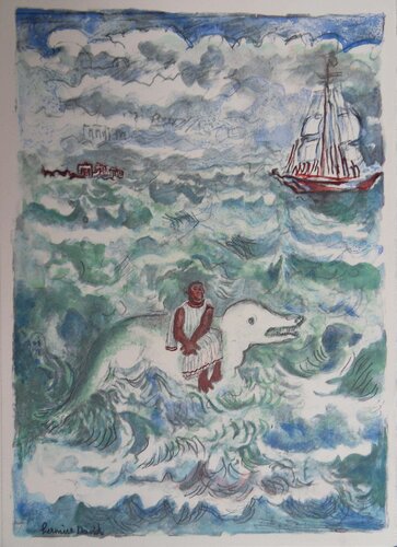 Sauvé par un dauphin van Hermine David, Afdruk te koop op Singulart