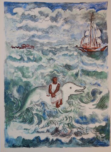 Sauvé par un dauphin by Hermine David, Print for Sale on Singulart