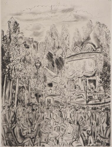 La Fête à Montmartre, Gravure originale von Hermine David, Druck kaufen auf Singulart