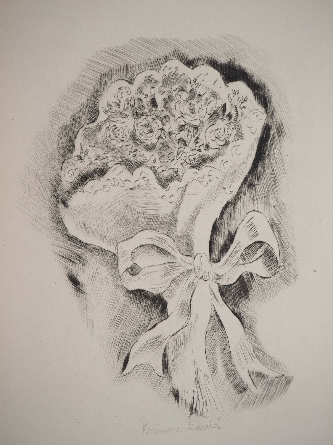 Le bouquet de la mariée Hermine David Druck zu verkaufen