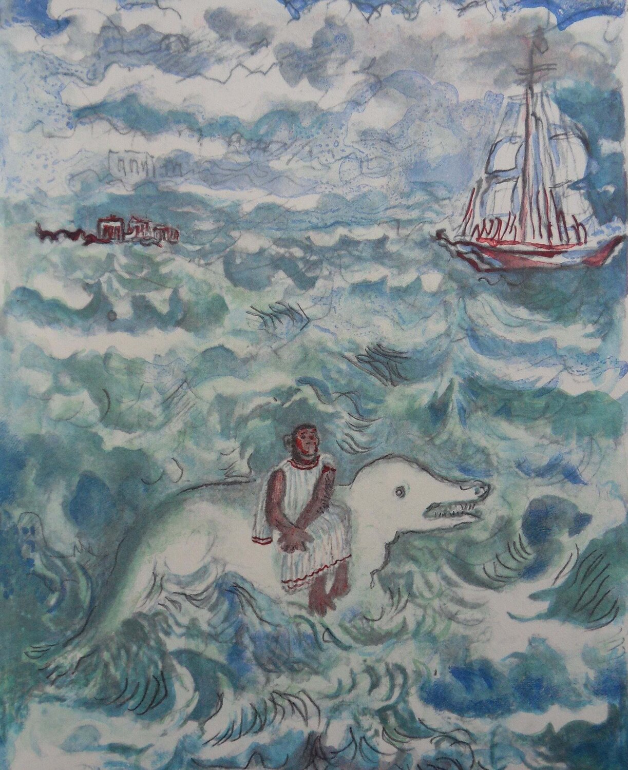 Sauvé par un dauphin Hermine David Stampa in vendita