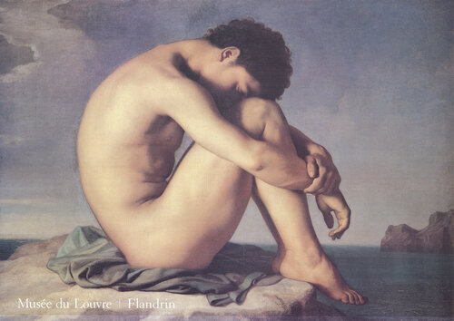 Hippolyte Flandrin - Portrait by the Sea - 1989 Offset Lithograph 38.75" x 54.75" von Hyppolyte Flandrin, Druck kaufen auf Singulart