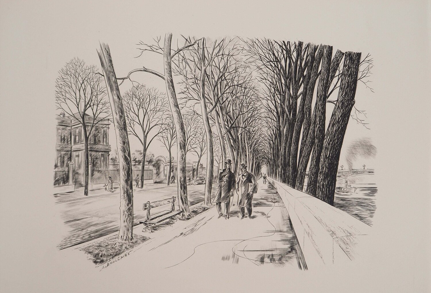 Quai d'Orsay, Gravure originale Signée Jacques Boullaire Print for sale