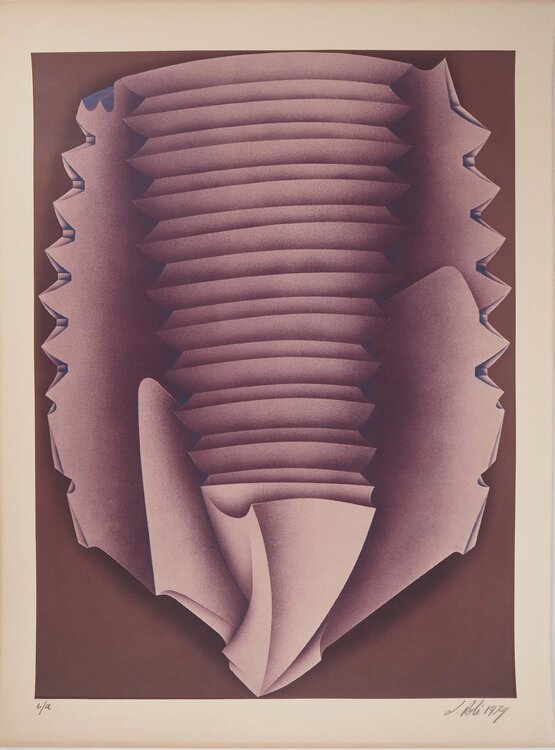 Machine irréelle, Lithographie originale signée Jacques Poli