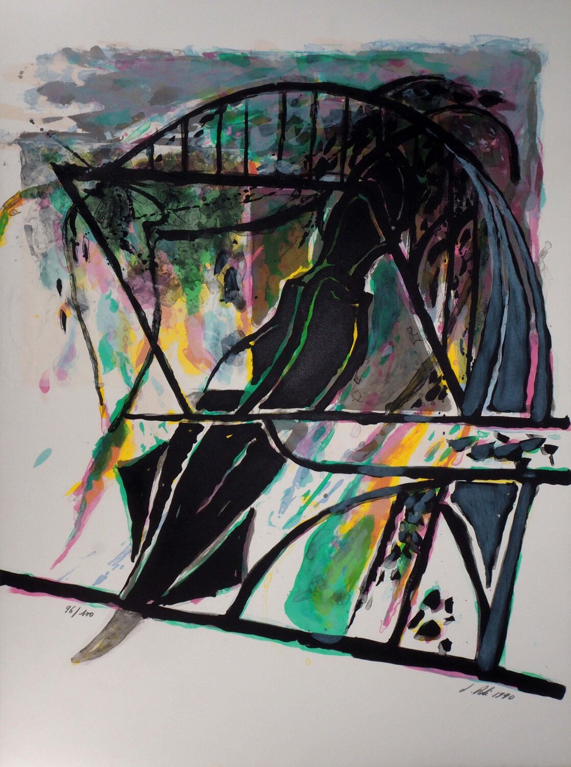 Cohérence, l'abstraction, Lithographie originale signée Jacques Poli Impresión en venta