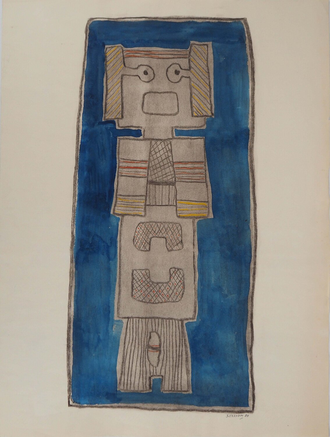 Totem Jacques Soisson Work on Paper for sale