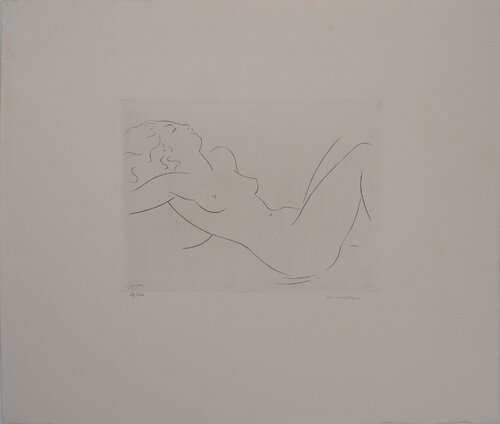  Femme nue allongée Jacques Van-Melkebeke
