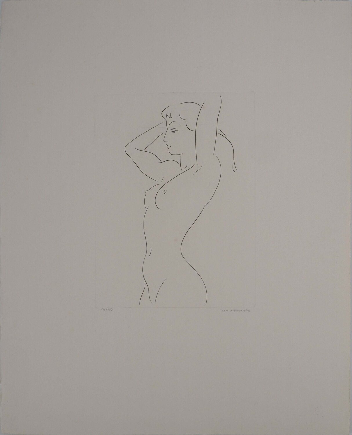 Nu féminin debout Jacques Van-Melkebeke Impresión en venta