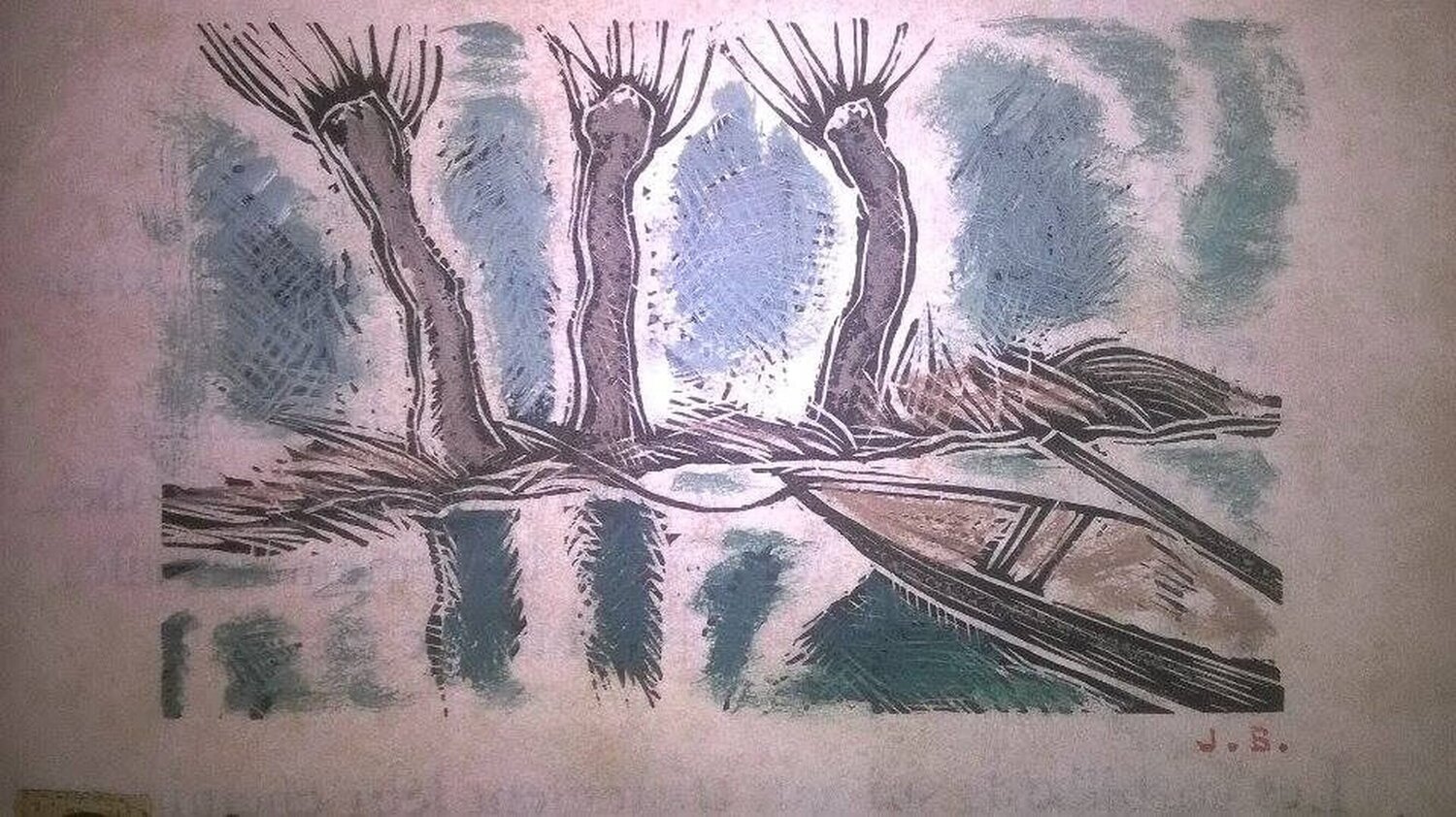 Le bruit du silence. Gouaches originales de Jean Berque. Jean Berque Werk auf Papier zu verkaufen