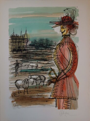 Le berger et ses moutons, Gravure signée by Jean Carzou, Print for Sale on Singulart