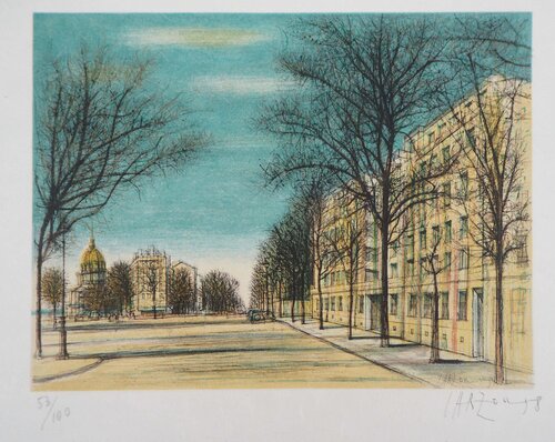 Paris, Boulevard des Invalides, Lithographie originale signée by Jean Carzou, Print for Sale on Singulart