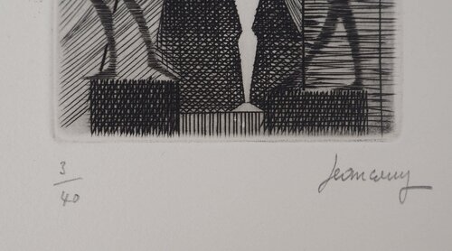 Sortie de la tente by Jean Couy, Print for Sale on Singulart