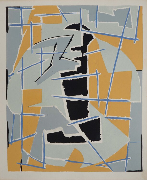Faille, Sujet abstrait, Lithographie et pochoir Jean Deyrolle