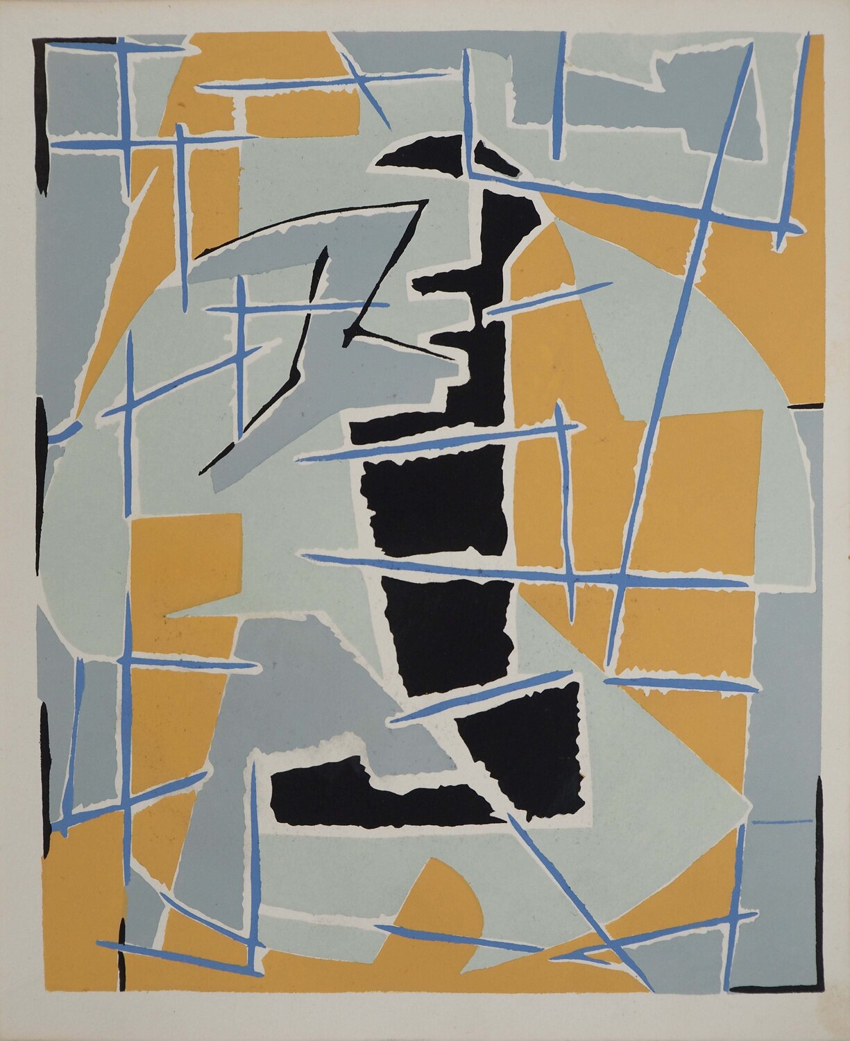 Faille, Sujet abstrait, Lithographie et pochoir Jean Deyrolle Édition à vendre