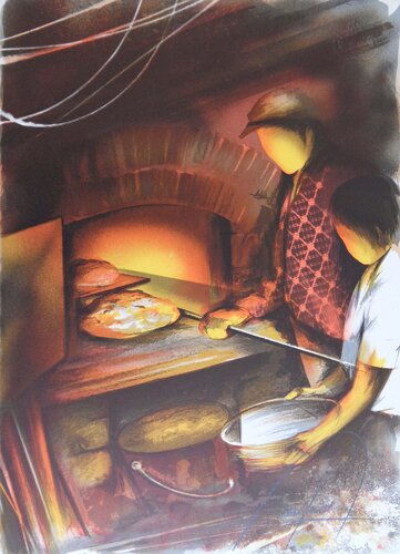 Le boulanger by Jean Effel, 版画 for Sale on Singulart