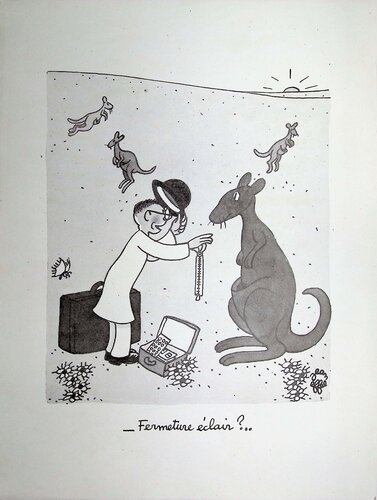 La fermeture éclair by Jean Effel, 版画 for Sale on Singulart