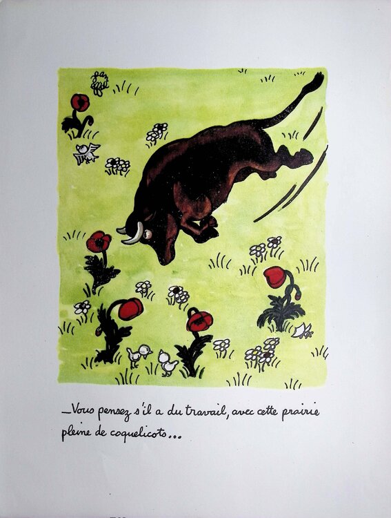 Le taureau et les coquelicots Jean Effel