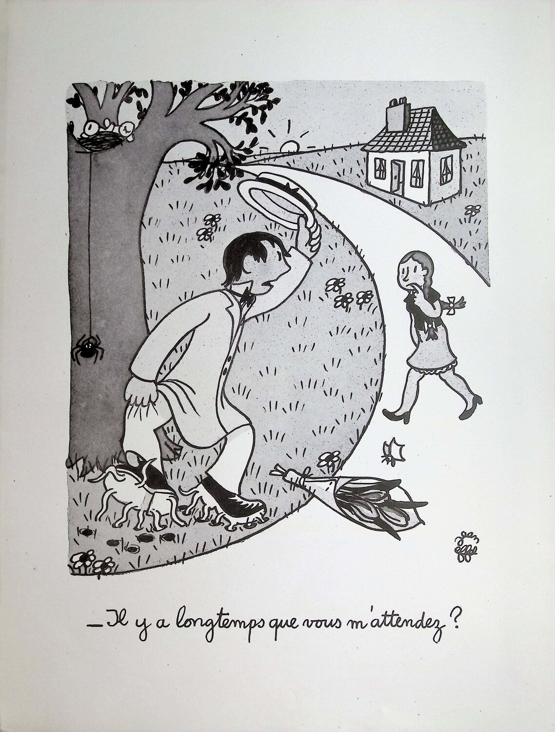 L'amoureux patient Jean Effel Print for sale