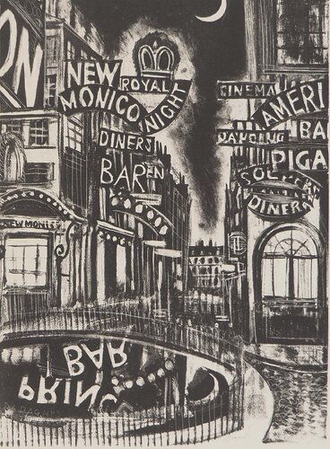 Place Pigalle, Lithographie originale signée par Jean-Gabriel Daragnès, Édition en vente sur Singulart