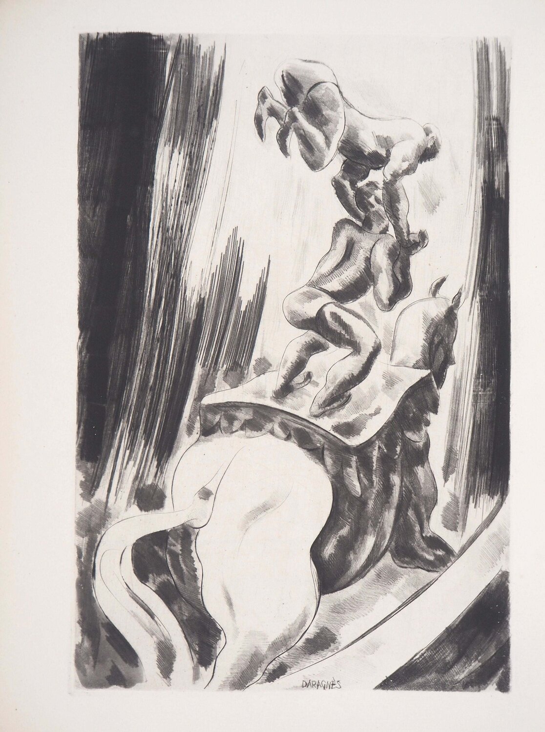 Acrobates à cheval Jean-Gabriel Daragnès Druck zu verkaufen