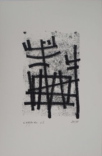 Abstraction en noir et blanc de Jean Leppien, Impresión a la venta en Singulart