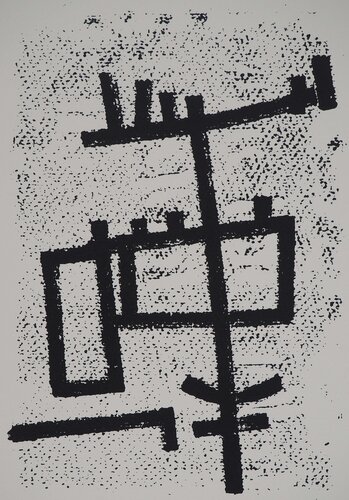 Composition aux lignes noires von Jean Leppien, Druck kaufen auf Singulart