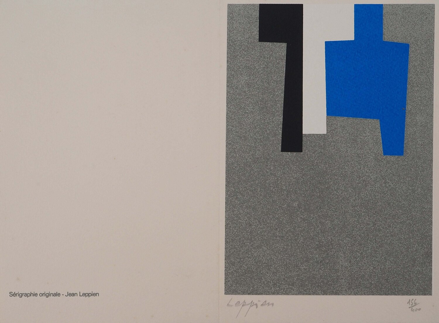 Bleu et blanc sur Gris Jean Leppien Stampa in vendita