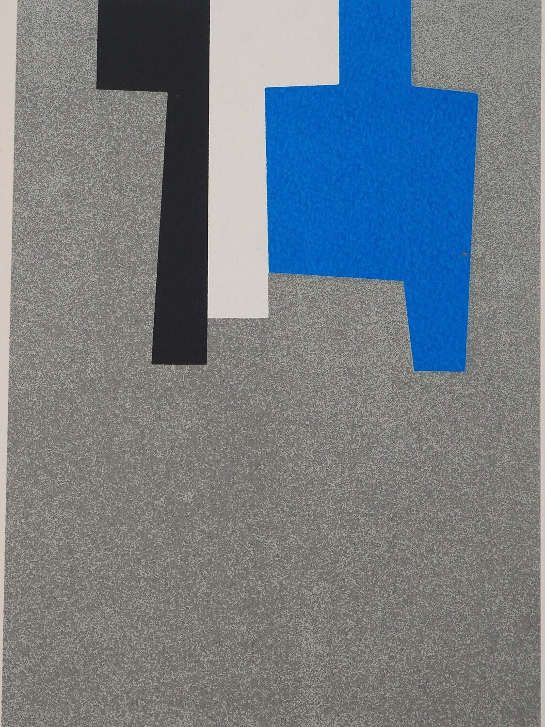 Bleu et blanc sur Gris Jean Leppien Édition à vendre