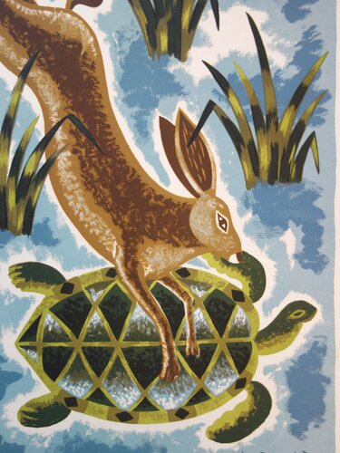 Le lièvre et la tortue di Jean Picart-Le-Doux, Stampa in vendita su Singulart