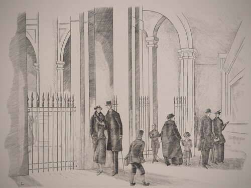 Sous les arches du Palais Royal, Gravure originale Signée par Jean-Emile Laboureur, Édition en vente sur Singulart