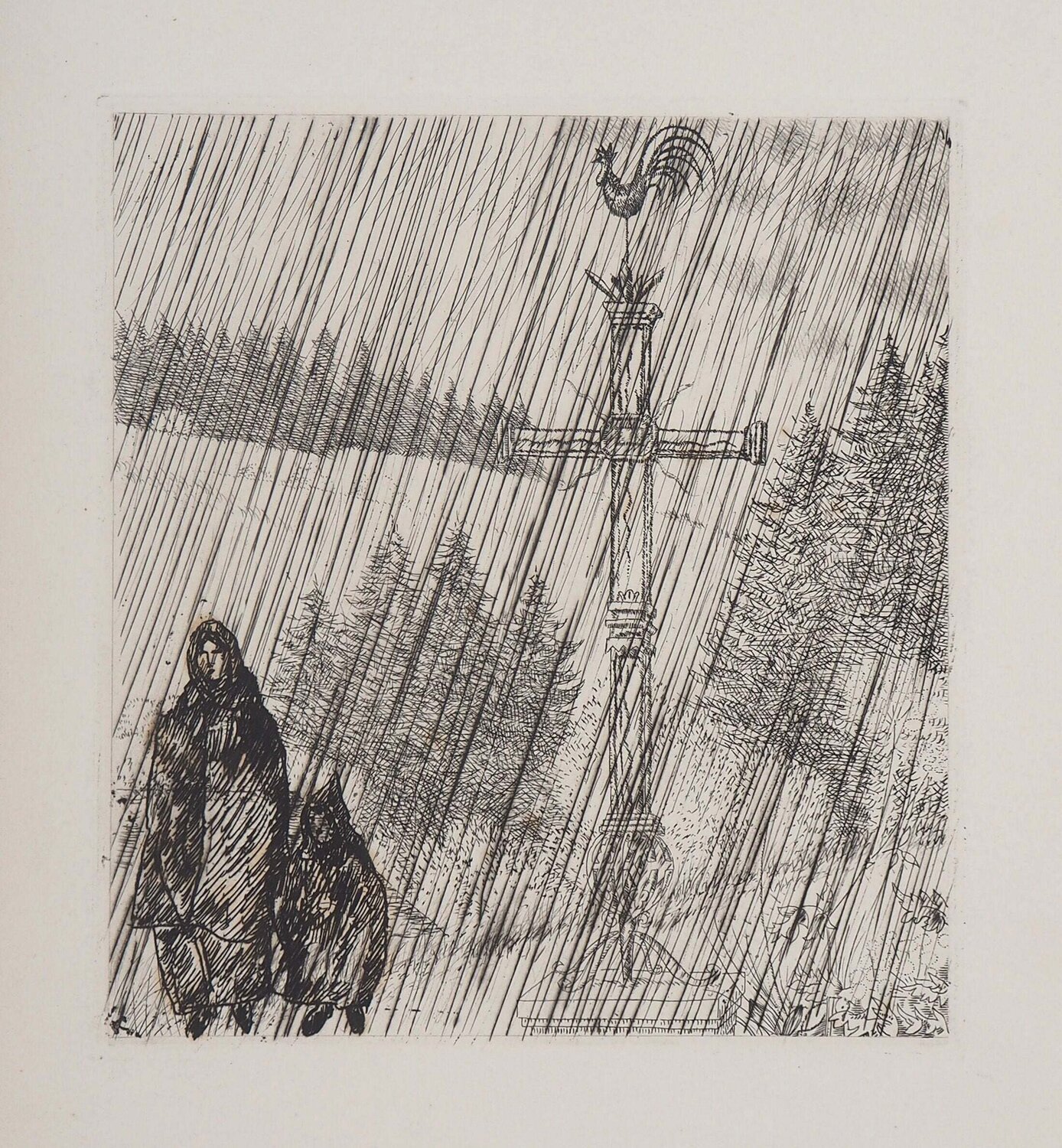 Bretagne, Promenade au Calvaire Jean-Emile Laboureur Druck zu verkaufen
