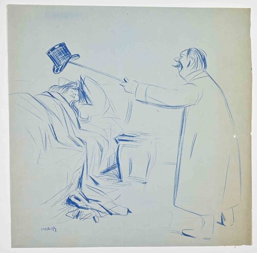 The Alarm Clock by Jean-Luis Forain, Work on Paper for Sale on Singulart