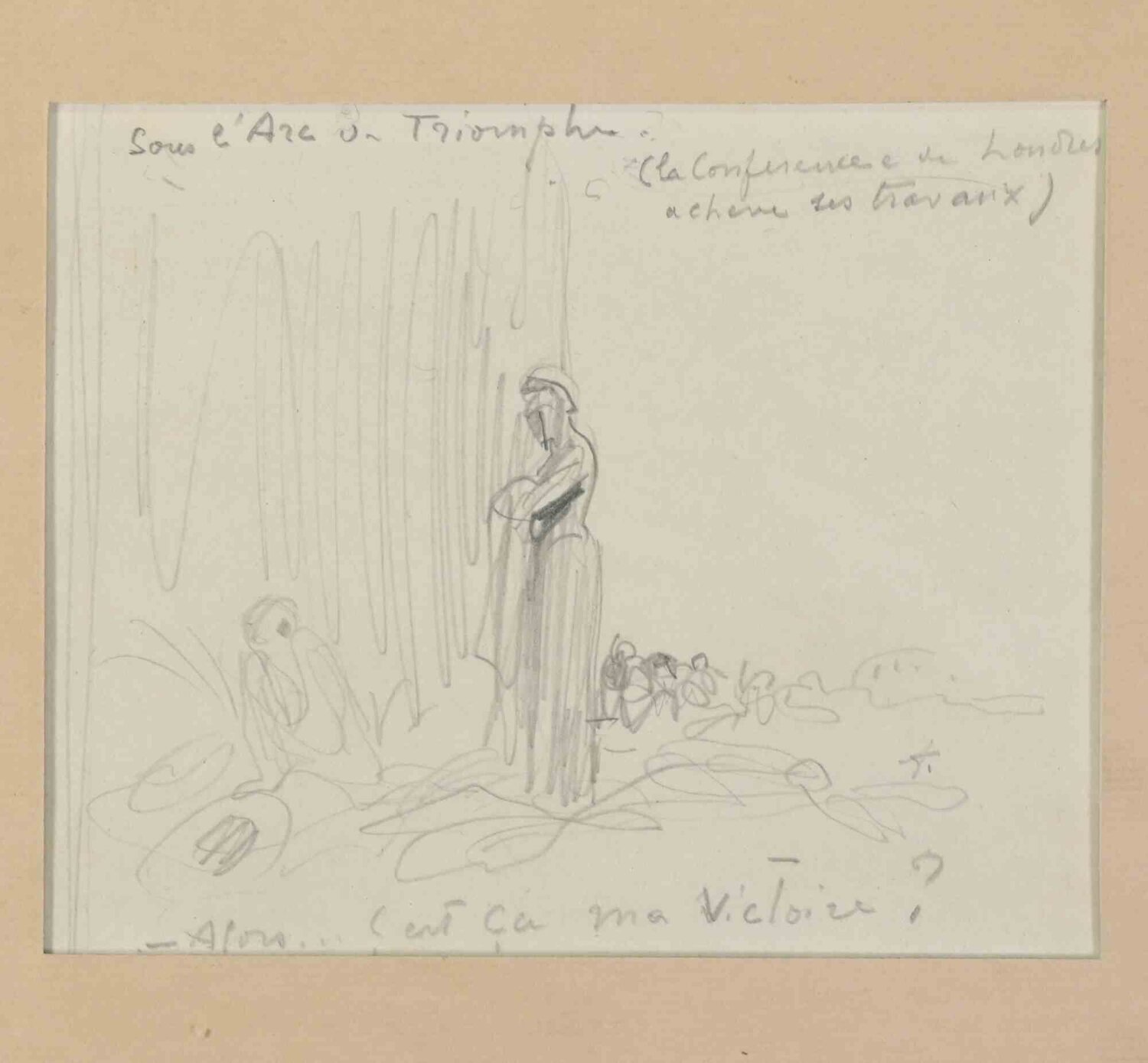 Sous l'Arc de Triomphe Jean-Luis Forain Opera su carta in vendita