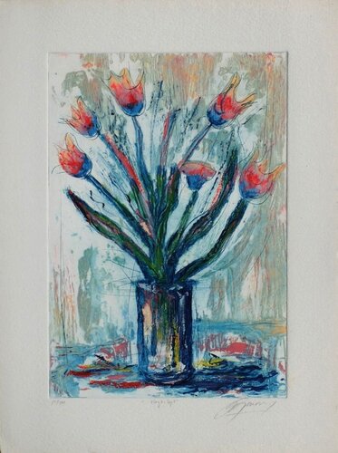 Fleurs : Tulipe rouge by Jean-Marie Guiny, Print for Sale on Singulart