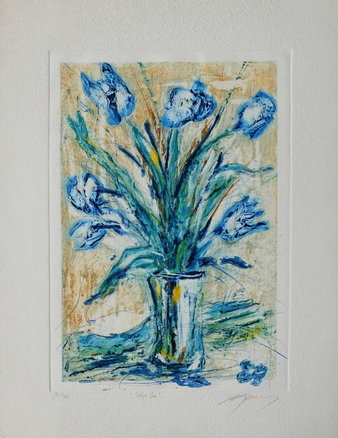Fleurs : Tulipe bleue Jean-Marie Guiny Stampa in vendita
