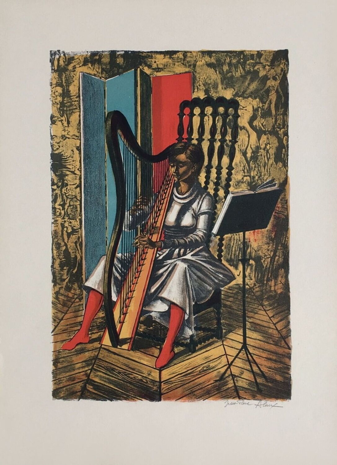Harpiste Jean-Pierre Alaux Stampa in vendita