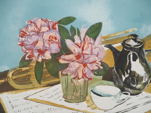 Nature morte et trompette Jeannine Hervé