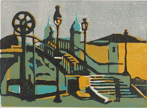 La place du village  by Jeannine Hervé, 인쇄 for Sale on Singulart