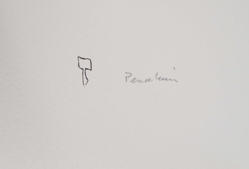 L'Alphabet Hébreu : Homme au javelot di Jules Perahim, Stampa in vendita su Singulart