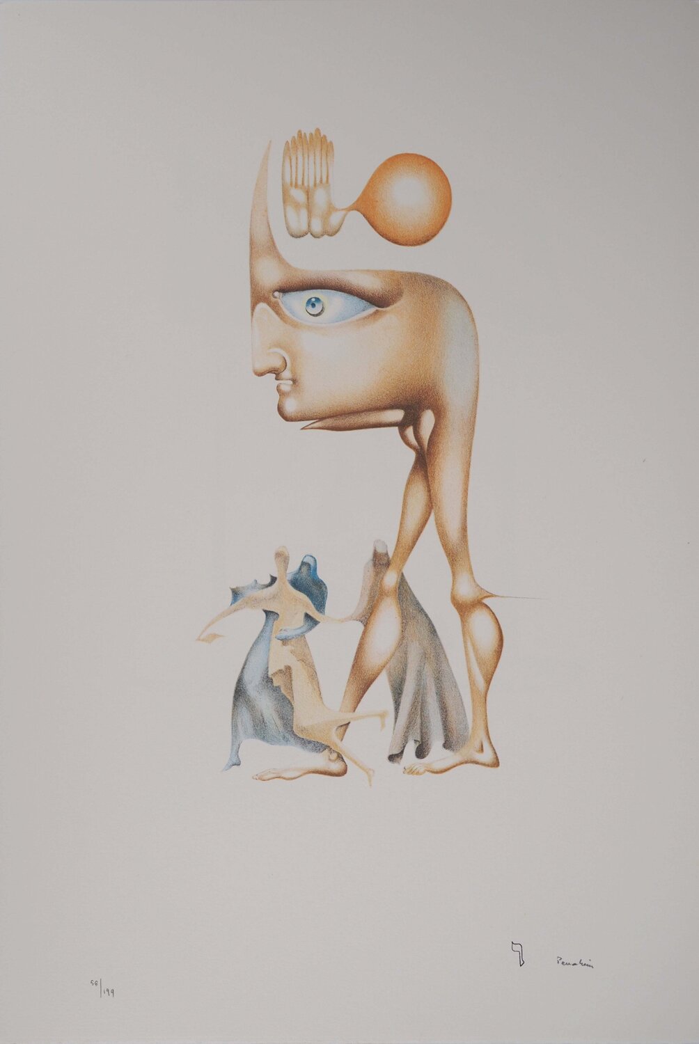 L’alphabet Hébreu, le Protecteur, Lithographie originale signée Jules Perahim Print for sale