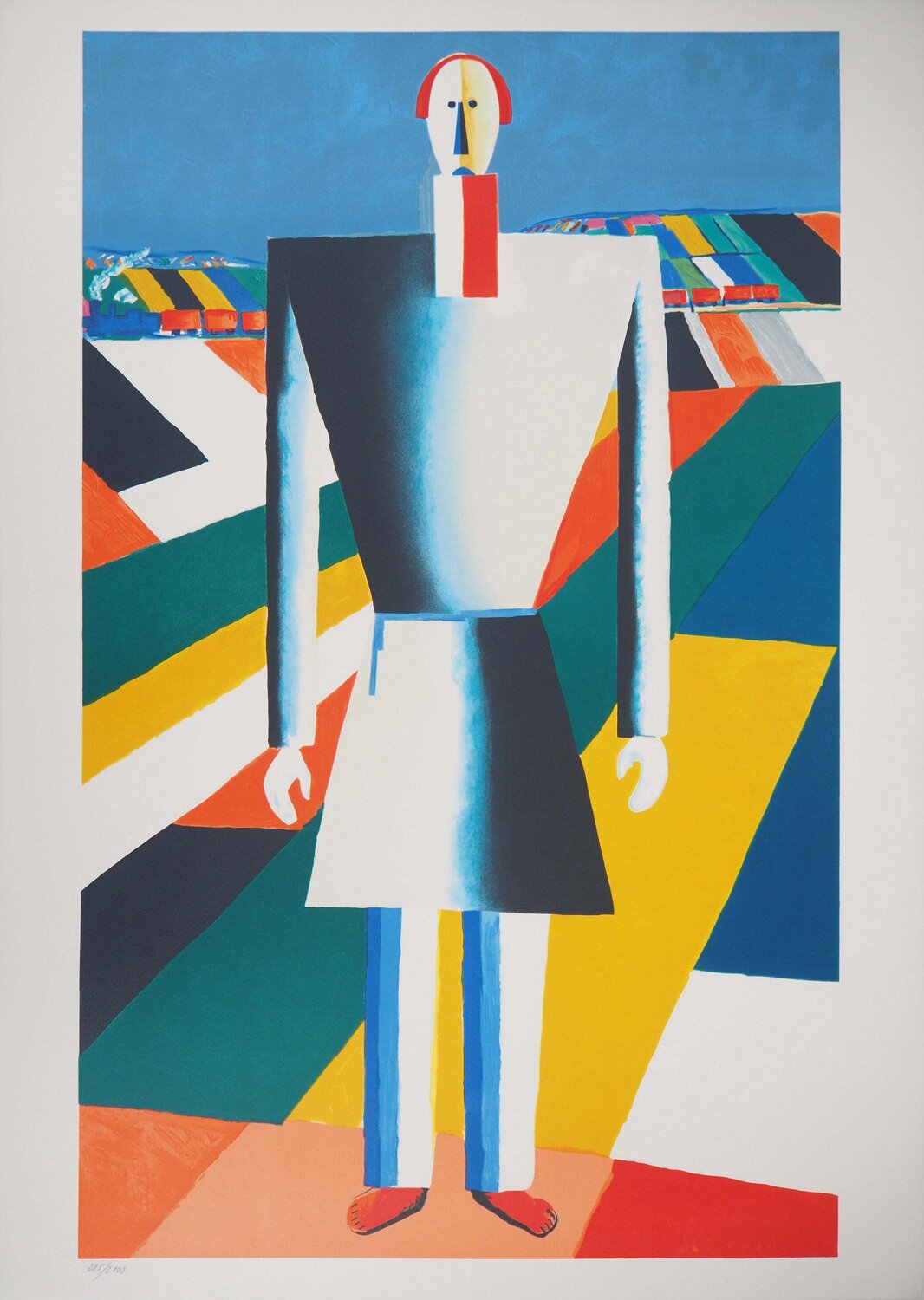 Homme dans les champs Kasimir Malevich Print for sale